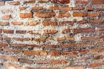 Red Grunge Bricks Wall Texture Background