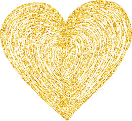 Valentines day heart. Golden glitter heart. Valentines day and love symbol. - obrazy, fototapety, plakaty