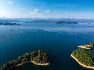 Aerial photography of Hangzhou Qiandao Lake landscape painting