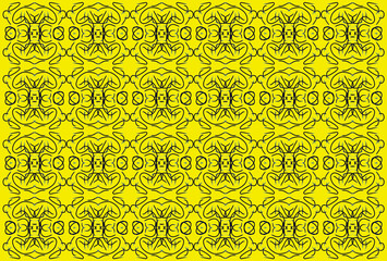 abstract black pattern on a yellow background