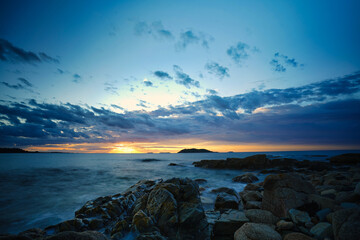 Fototapeta na wymiar paysage mer coucher de soleil