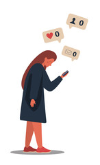 Loneliness concept. Lonely character with depression and sadness. Young unhappy