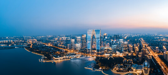 Fototapeta na wymiar aerial photography of suzhou city in china