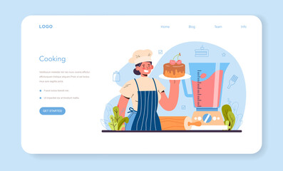 Confectioner web banner or landing page. Professional confectioner