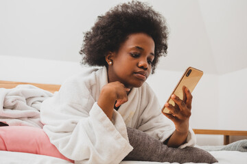 The woman is online after water treatments