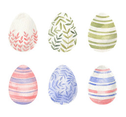 Watercolor Happy Easter eggs. Perfect for your design.