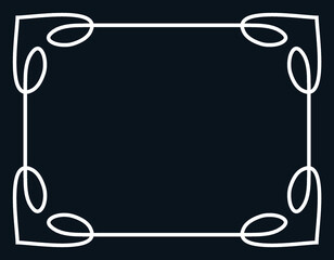 Vector border frame. Background, blackboard or album page. Simple rectangular horizontal billboard, card, plaque, signboard, sticker or label 