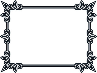 Vector border frame. Background or album page. Simple rectangular horizontal billboard, card, plaque, signboard, sticker or label 