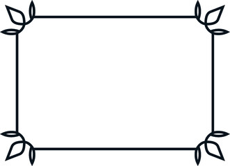 Vector border frame. Background or album page. Simple rectangular horizontal billboard, card, plaque, signboard, sticker or label 