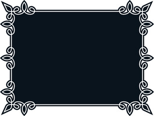 Vector border frame. Background or album page. Simple rectangular horizontal billboard, card, plaque, signboard, sticker or label 