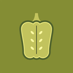 Bell Pepper logo design. Green Paprika, Bell Pepper Icon vector.
