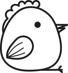 Vector image of a chicken on an isolated background. Christ is risen. Easter symbol.