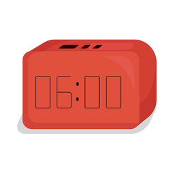 red digital clock set at six o'clock