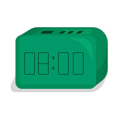 green digital clock set to eight o'clock