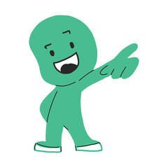 Cute smiling eco character is happy.Vector illustration with a flat cartoon face. Isolated on a white background. green cute character, mascot logo idea positive concept