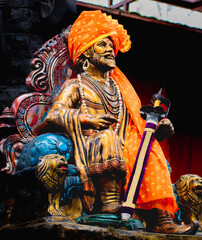 Obraz premium Chhatrapati Shivaji Maharaj (शिवाजी महाराज) Statue PUNE