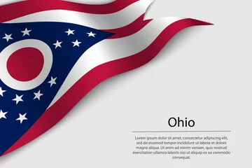 Fotobehang Wave flag of Ohio is a state of United States. © magr80