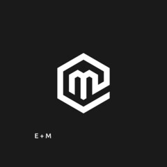 illustration vector graphic template of letter E or M logo