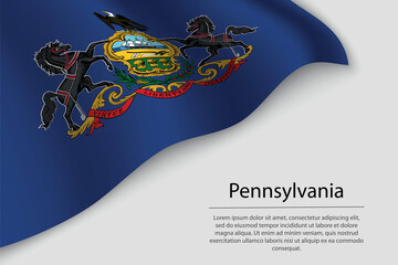 Wave flag of Pennsylvania is a state of United States.