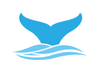 Fototapeta na wymiar Whale tail logo vector image