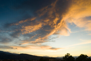 Fototapeta na wymiar beautiful sunset of Catanzaro with the Calabrian mountains behind