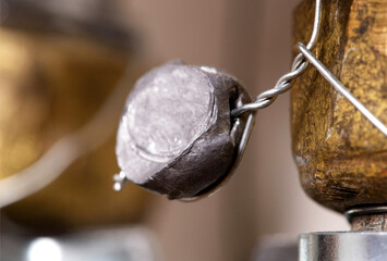 Sealing of transported goods. Safety and preservation of cargo during transportation in wagons and truck trailers, macro