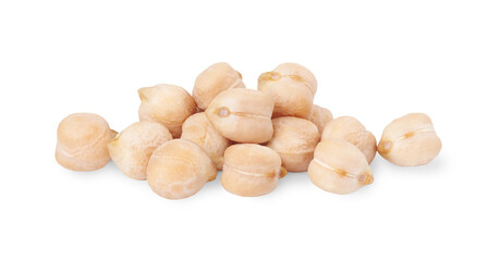 Heap of chickpeas isolated on white background.