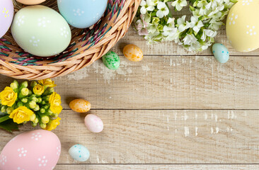 Easter eggs and flower border