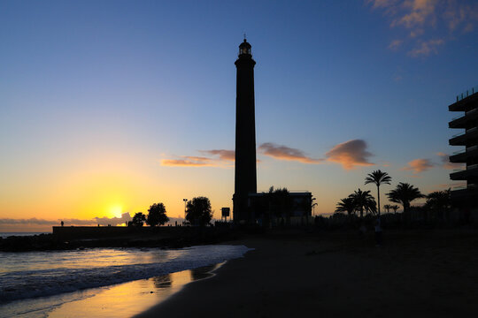 The Lighthouse in sunset in Maspalomas, Gran Canaria - Spain