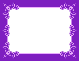 
Vector border frame. Purple pink background or album page. Simple rectangular horizontal billboard, web banner, card, plaque, signboard, sticker or label 