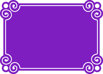 
Vector border frame. Purple pink background or album page. Simple rectangular horizontal billboard, web banner, card, plaque, signboard, sticker or label 