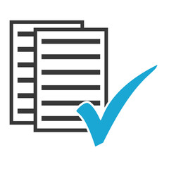 Paier Icon mit blauem Häkchen - Dokumente und Formulare