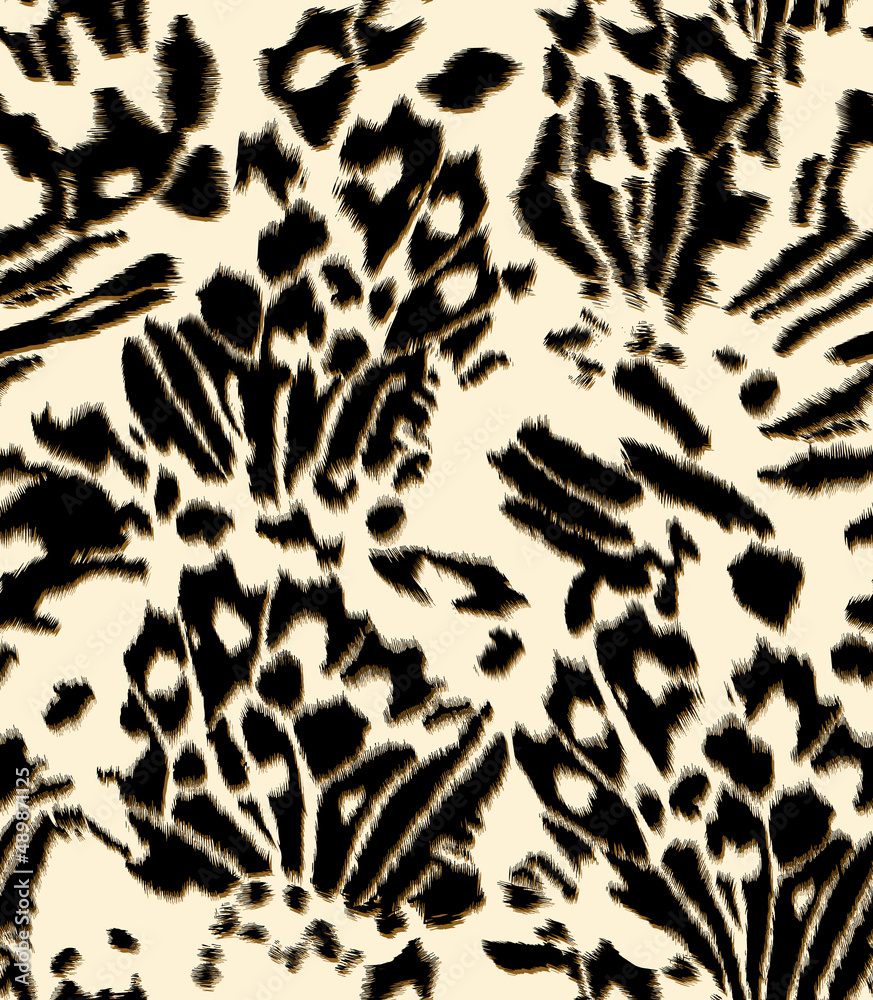 Sticker seamless leopard pattern, animal print.