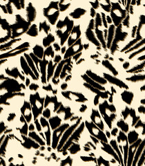 Seamless leopard pattern, animal print.
