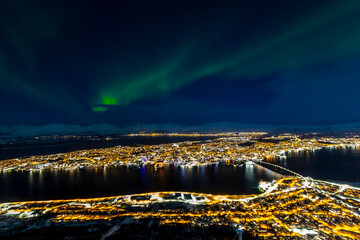 northern lights (aurora borealis ) above Tromso, Norway