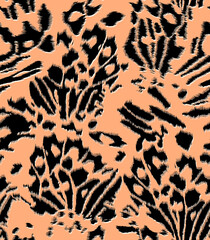Seamless leopard pattern, animal print.