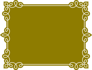 Vector border frame. Golden brown background or album page. Simple rectangular horizontal billboard, web banner, card, plaque, signboard, sticker or label 
