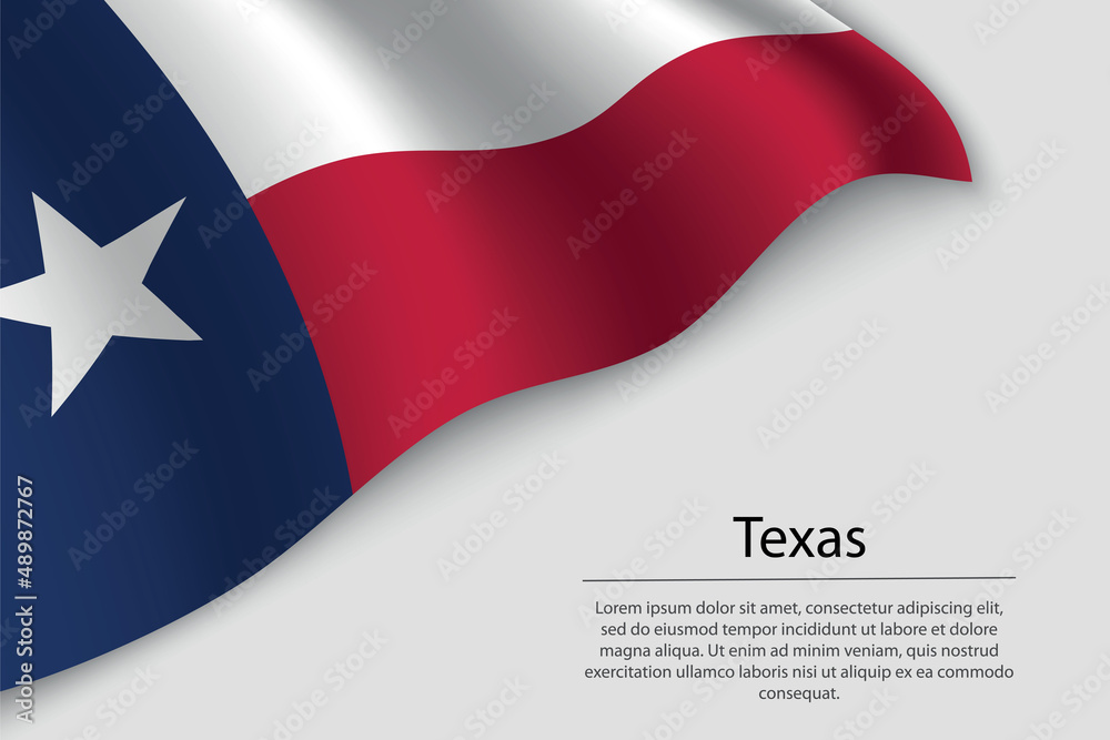 Wall mural wave flag of texas is a state of united states.