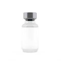 Medial Vial Bottle Template with Vaccine for Patient Vaccination or Treatment. 3d Rendering