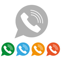 Vector modern phone icons in speech bubbles. Call icon vector. 