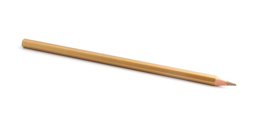 Gold pencil on white background