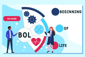 BOL - Beginning of Life acronym. business concept background. vector illustration concept with keywords and icons. lettering illustration with icons for web banner, flyer, landing pag