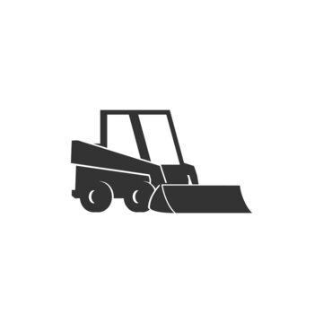 recommend clip art: Snowplow truck or snow blower car black silhouette vector illustration isolated.