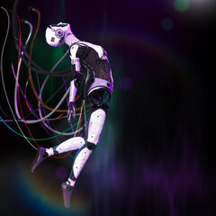 Obraz na płótnie Canvas Metaverse robotic concept, 3d render