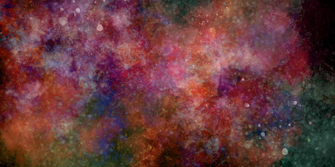 Abstract colorful background with paint and Colorful bright ink and watercolor textures on white paper background. Magenta watercolor on black background. Colorful smeared fuchsia neon paper textured.