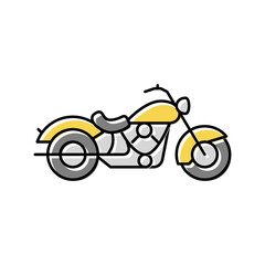 cruiser motorcycle color icon vector illustration