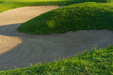 Golf course sand bunker background for the summer tournament