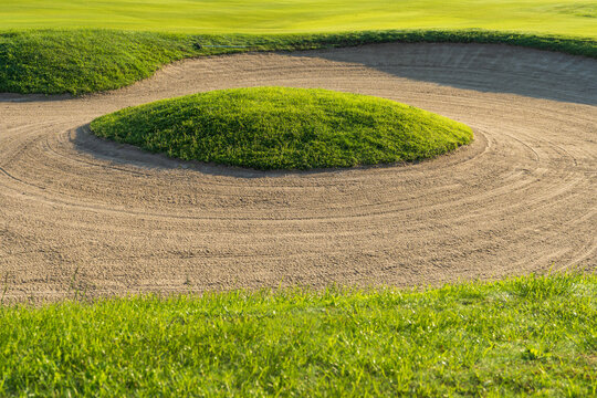 Golf course sand bunker background for the summer tournament