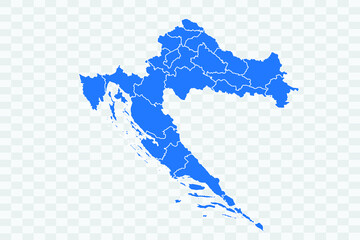 Croatia Map blue Color on Backgound png