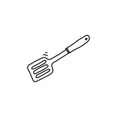 Spatula tool or implement for mixing food doodle vector illustration isolated.